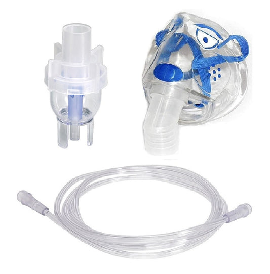 Westmed VixOne 0312 nebulizer kit with pediatric Super Spike Dog mask and 7‑foot tubing
