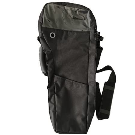 ResOne Oxygen Tank Shoulder Bag for Size D Cylinders, Black Nylon Portable Oxygen Bag with Adjustable Strap, Side Carry Handle, Ported Tubing Access, Durable Oxygen Tank Holder for Homecare and Travel