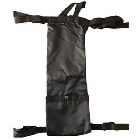 ResOne Oxygen Tank Holder for Wheelchair, Black Nylon Oxygen Bag for Size D and E Cylinders, Adjustable Straps, Carrying Handles, Portable Wheelchair Oxygen Tank Holder for Homecare and Mobility