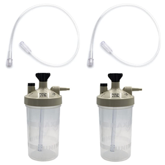 2pk Oxygen Therapy Bubble Humidifier High Flow with 15" Adapter Tubing