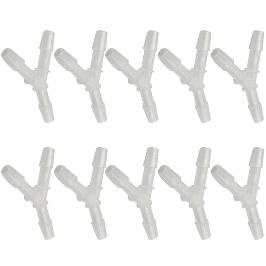 ResOne Oxygen Tubing Y‑Connector, 10‑Pack – Standard 6mm Barbed O2 Hose Splitter for Oxygen Tubing Lines, Leak‑Resistant, Easy‑Attach Y Coupler