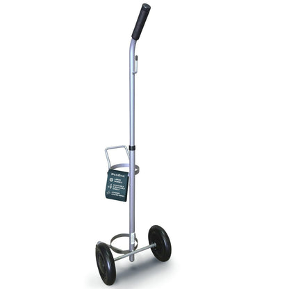 ResOne Lightweight Single D/E Oxygen Cylinder Cart , Adjustable Handle, Durable Powder-Coated Finish, Portable Oxygen Tank Cart with Wheels, Holds 1 D Size or E Size Cylinder