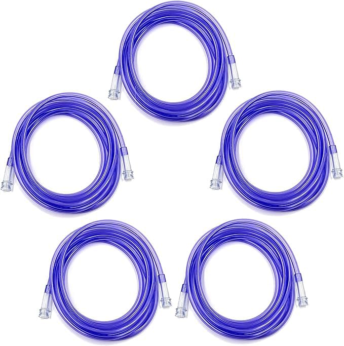 ResOne 5pk 7Ft Purple Oxygen Supply Tubing, Crush Resistant, Standard Connectors