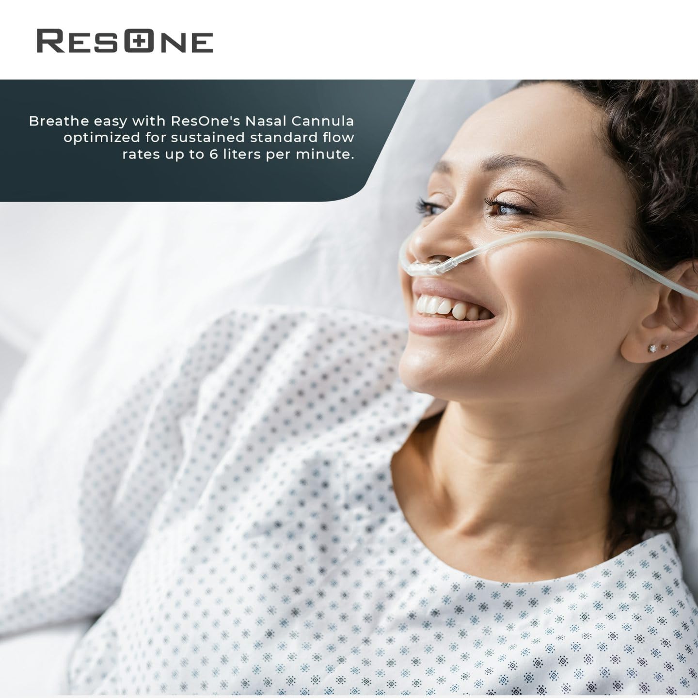 Adult Oxygen Nasal Cannula w/Soft Curved Prongs & Crush Resistant Tubing