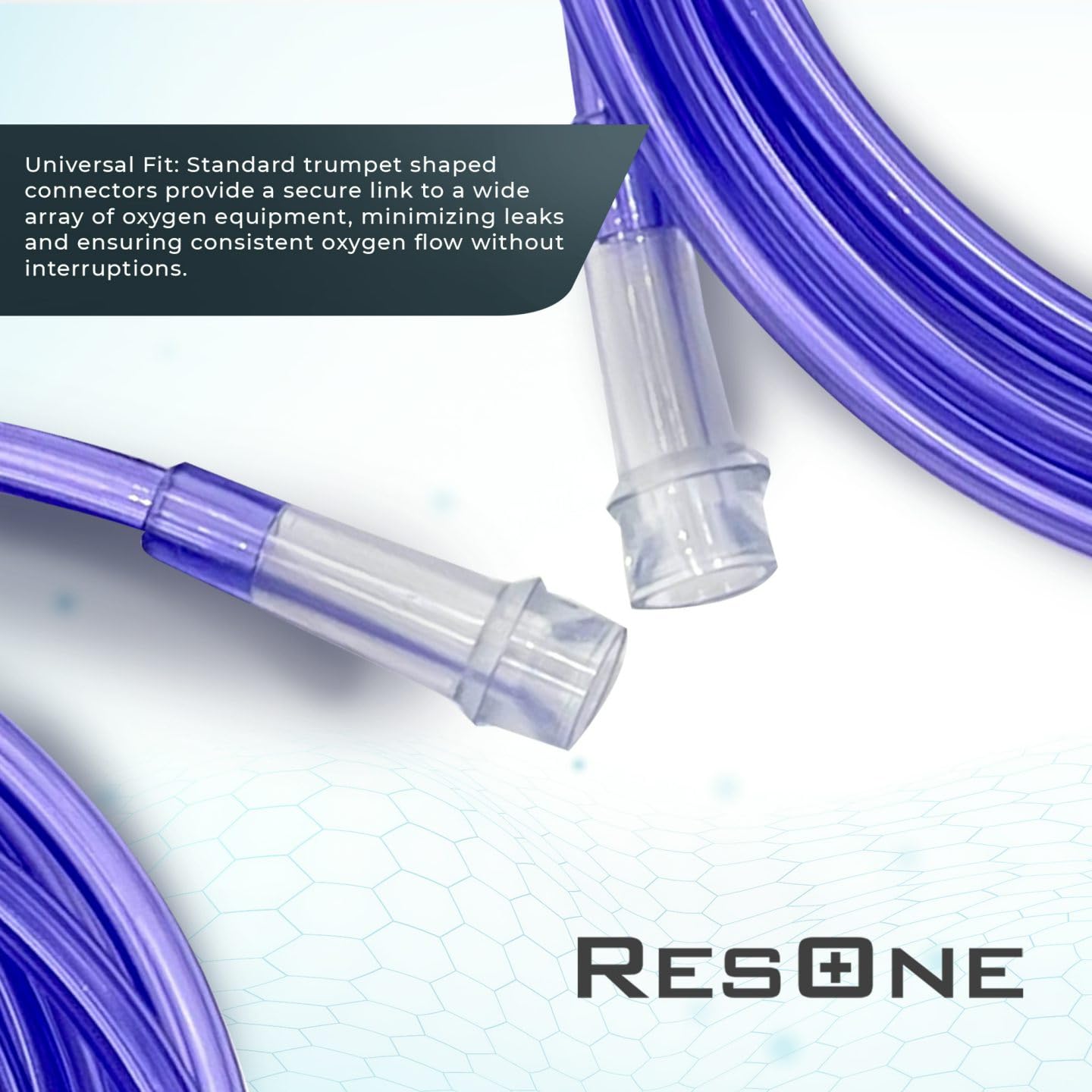 ResOne 7Ft Purple Oxygen Supply Tubing, Crush Resistant, Standard Connectors