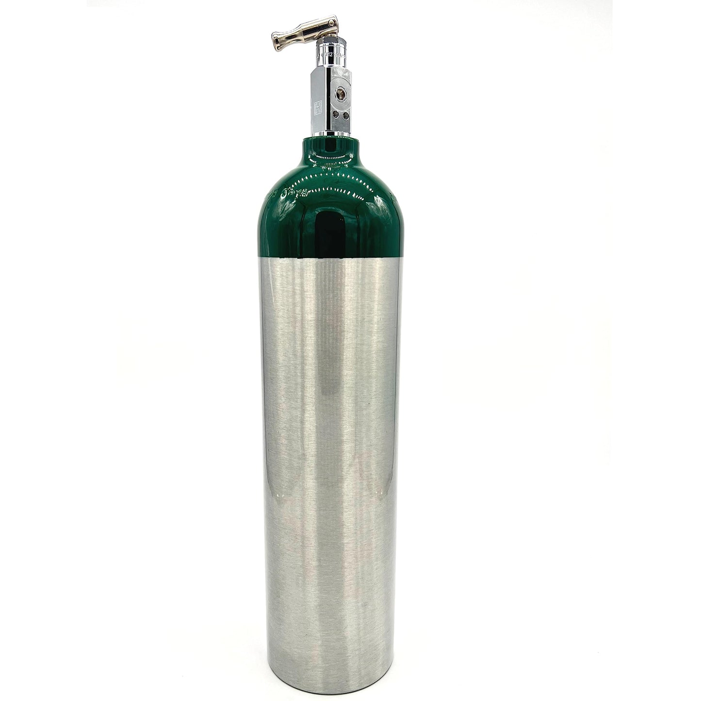 D Size Aluminum Medical Oxygen Cylinder 14.3 cf w/CGA-870 Toggle Valve (Empty Tank)