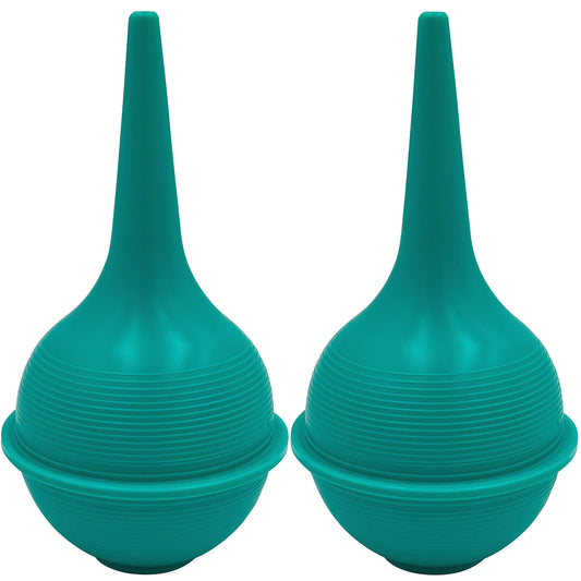 Sterile Rubber Bulb Syringe - 2 Pack, 3oz/90ml Ear Bulb Syringe For Removing Ear Wax, Baby & Adult Nasal Care, Sinus Rinse, Gentle Mucus Removal, Anti-slip Grip, Flat Bottom Design