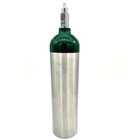 D Size Aluminum Medical Oxygen Cylinder 14.3 cf w/CGA-870 Post Valve (Empty Tank)