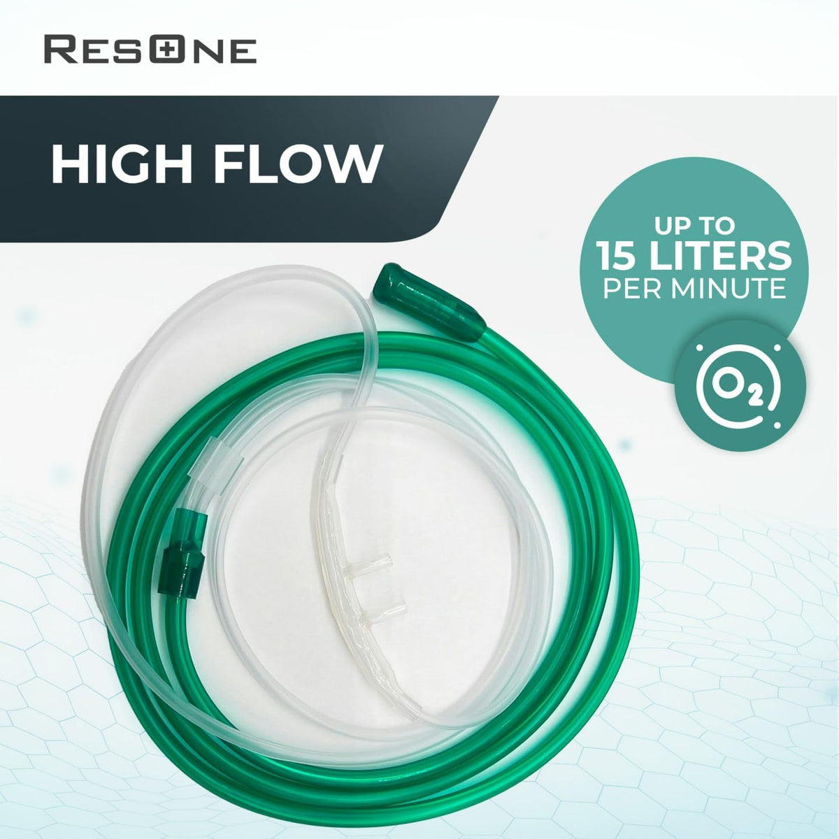 Adult Oxygen Nasal Cannula w/Soft Curved Prongs & Crush Resistant Tubing