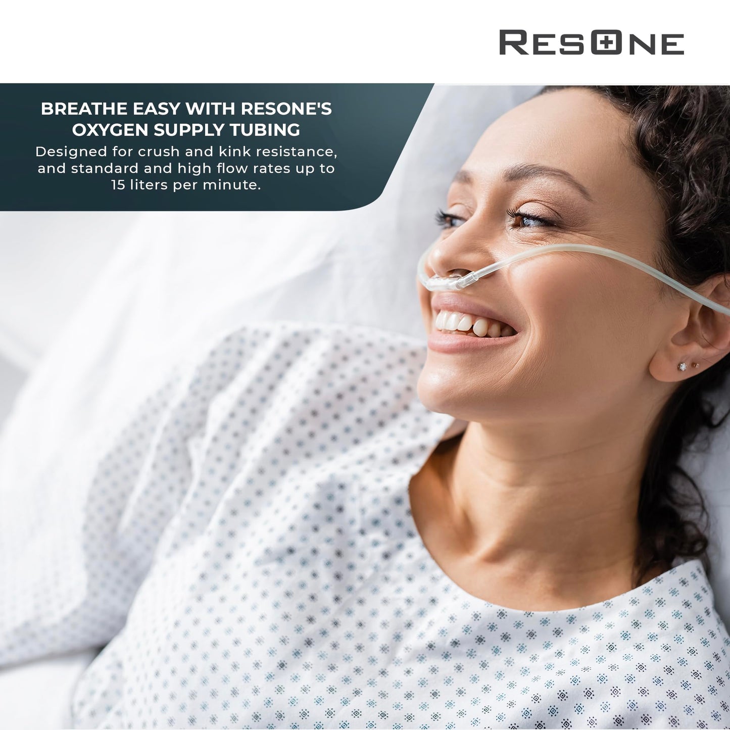 ResOne 2pk 25Ft Oxygen Supply Tubing - Swivel Connectors, Crush Resistant - 360 degree rotation, for Nasal Cannulas, Cannula Nasal Tubing, Oxygen Concentrator - Purple