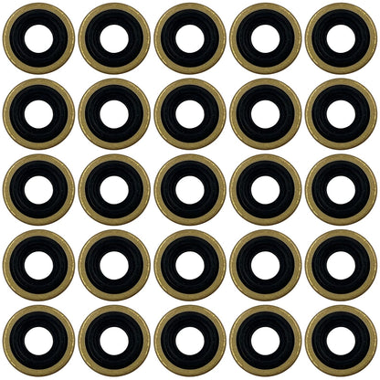 ResOne Oxygen Yoke Washer Seals, 25‑Pack – Smooth‑Edge Brass/Rubber CGA‑870 Regulator Washers for Oxygen Tank Connections