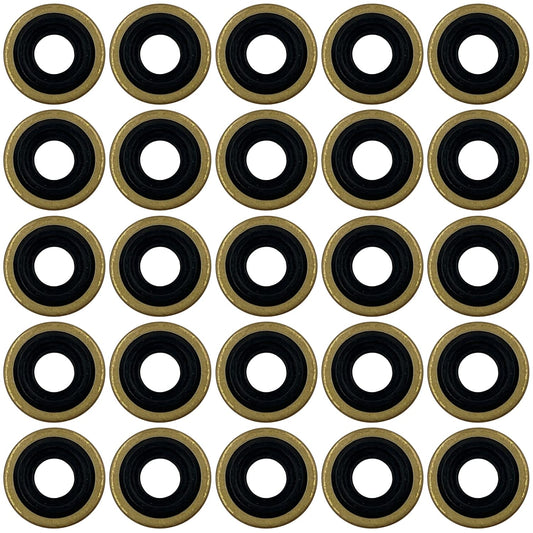 ResOne Oxygen Yoke Washer Seals, 25‑Pack – Smooth‑Edge Brass/Rubber CGA‑870 Regulator Washers for Oxygen Tank Connections