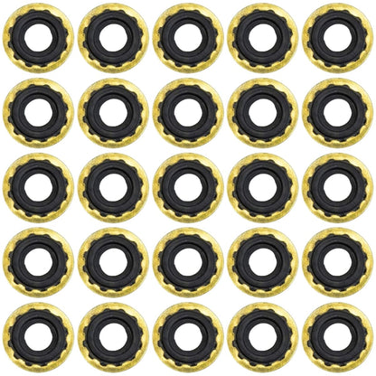 ResOne Oxygen Yoke Washer Seals, 25‑Pack – Jagged‑Edge Brass/Rubber CGA‑870 Regulator Washers for Oxygen Tank Connections