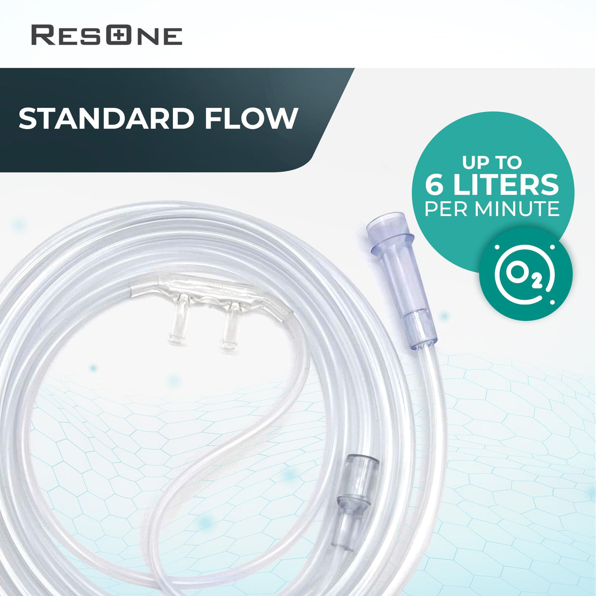 ResOne Soft Pediatric Oxygen Nasal Cannula 5-Pack - Curved Prongs, 7Ft Crush-Resistant Tubing - Nasal Tubes, Oxygen Concentrator Supplies - Soft Curved Nose Piece, Standard Size, Standard Flow 6 LPM