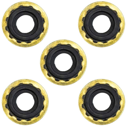 ResOne Oxygen Yoke Washer Seals, 5‑Pack – Jagged‑Edge Brass/Rubber CGA‑870 Regulator Washers for Oxygen Tank Connections