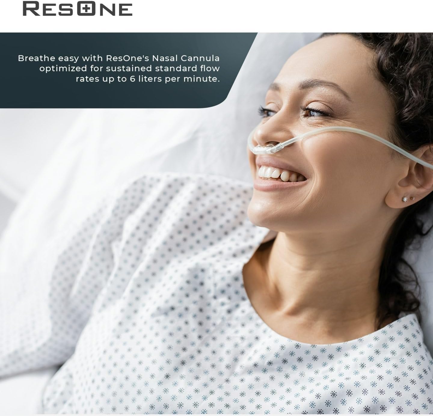 Adult Oxygen Nasal Cannula w/Soft Curved Prongs & Crush Resistant Tubing