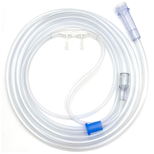 ResOne 4Ft Soft Adult Oxygen Nasal Cannula 100-Pack - Curved Prongs, Crush-Resistant Tubing - Nasal Tubes, Oxygen Concentrator Supplies - Soft Curved Nose Piece, Standard Size, Standard Flow 6 LPM