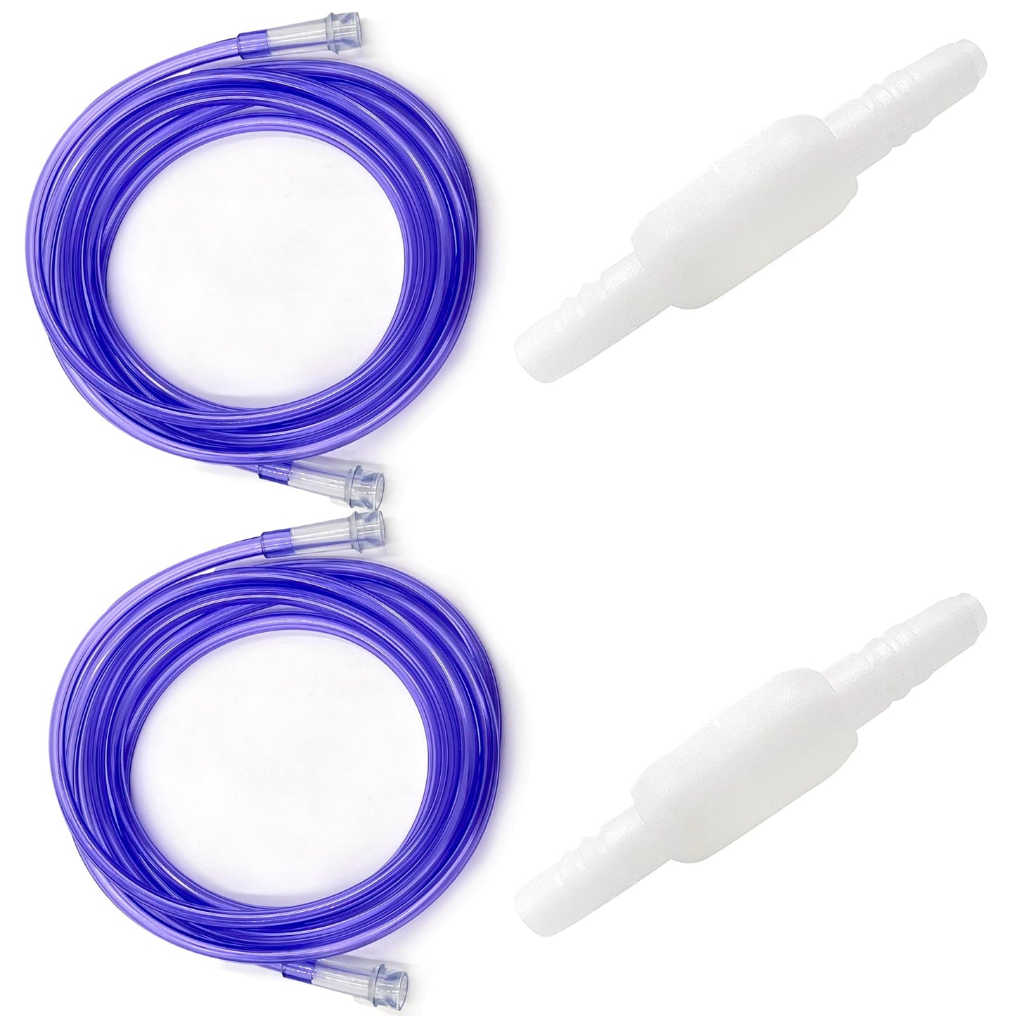 ResOne 2pk 25Ft Oxygen Supply Tubing - Swivel Connectors, Crush Resistant - 360 degree rotation, for Nasal Cannulas, Cannula Nasal Tubing, Oxygen Concentrator - Purple