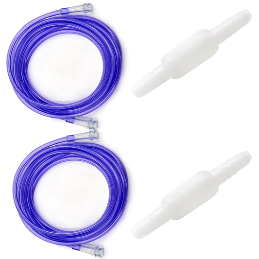 ResOne 2pk 25Ft Oxygen Supply Tubing - Swivel Connectors, Crush Resistant - 360 degree rotation, for Nasal Cannulas, Cannula Nasal Tubing, Oxygen Concentrator - Purple