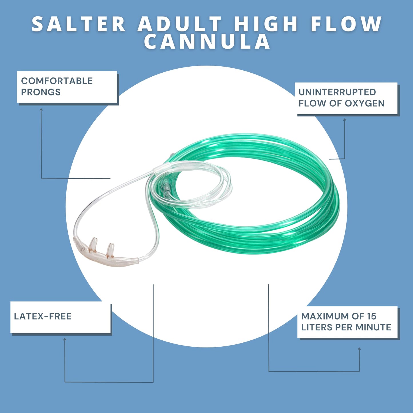 Salter Adult High Flow Cannula 7 FT Tubing 1600HF