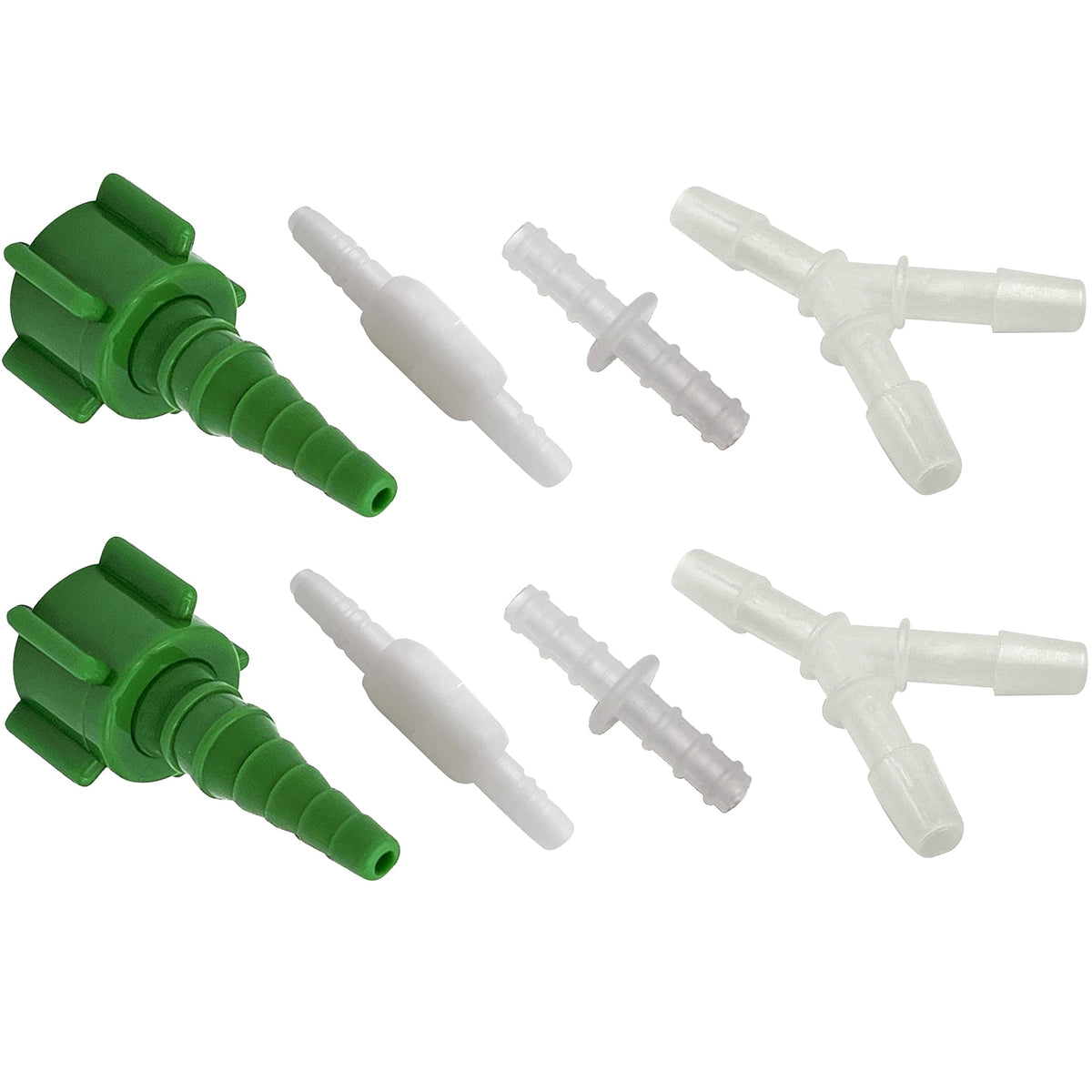 ResOne Oxygen Tubing Connector Variety Pack, 8‑Piece Kit – Includes Straight, Swivel, Y, and Christmas Tree Connectors for Standard Oxygen Tubing
