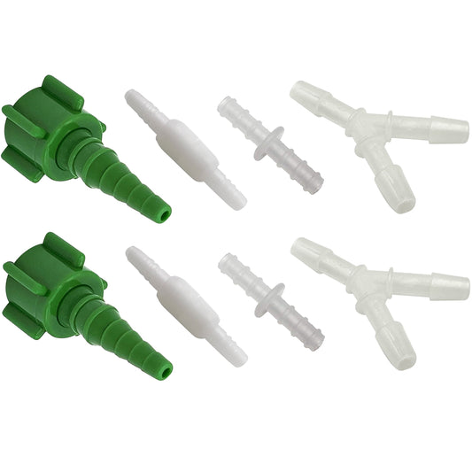 ResOne Oxygen Tubing Connector Variety Pack, 8‑Piece Kit – Includes Straight, Swivel, Y, and Christmas Tree Connectors for Standard Oxygen Tubing