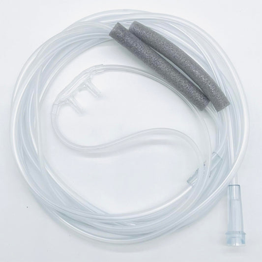 Adult Oxygen Cannula w/Soft Curved Prongs, Ear Cushions, & 7Ft Crush Resistant Tubing