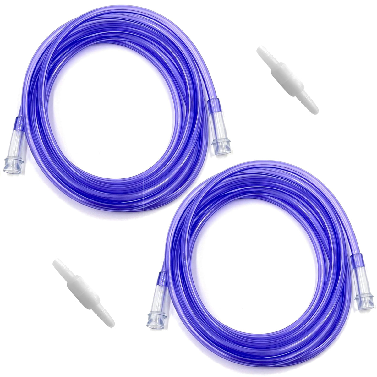 ResOne 2pk 50Ft Oxygen Supply Tubing - Swivel Connectors, Crush Resistant - 360 degree rotation, for Nasal Cannulas, Cannula Nasal Tubing, Oxygen Concentrator - Purple