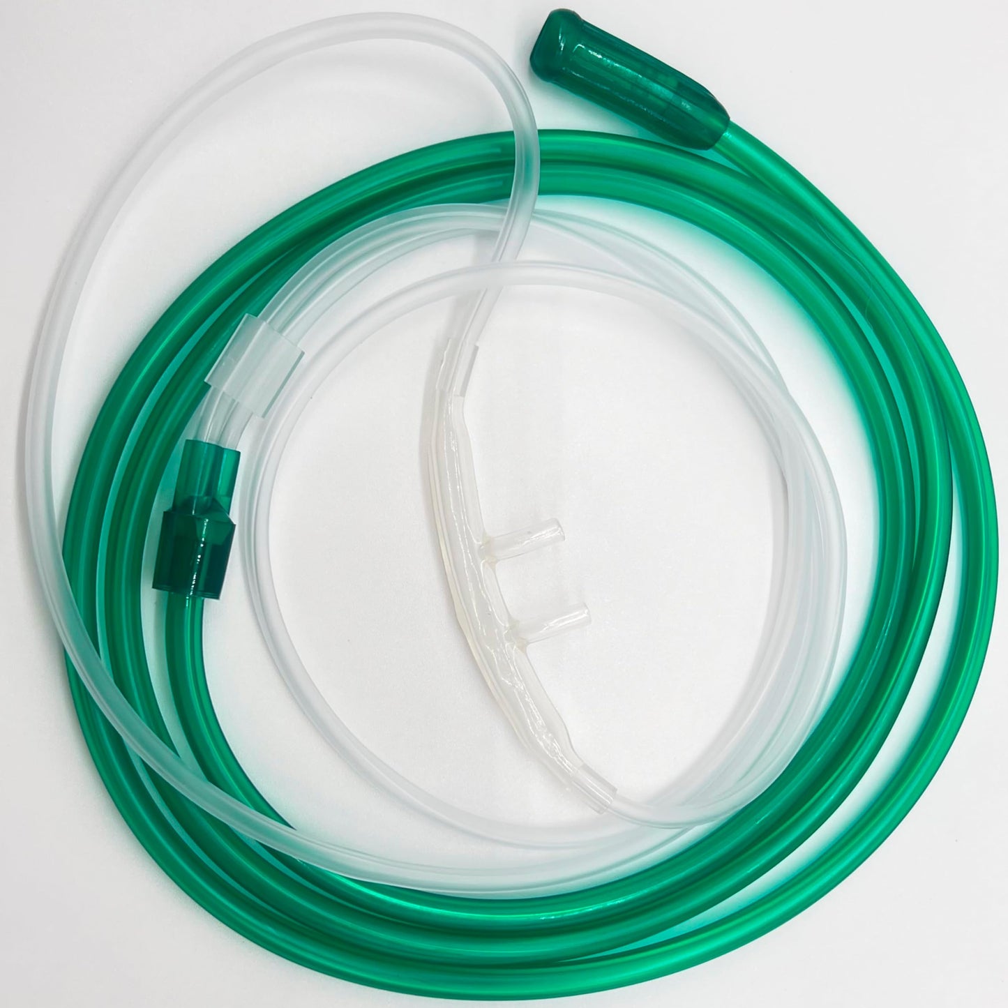 100pk High Flow Adult Oxygen Cannula w/Soft Curved Prongs & 2Ft Crush Resistant Tubing