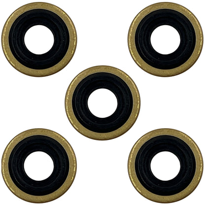 ResOne Oxygen Yoke Washer Seals, 5‑Pack – Smooth‑Edge Brass/Rubber CGA‑870 Regulator Washers for Oxygen Tank Connections