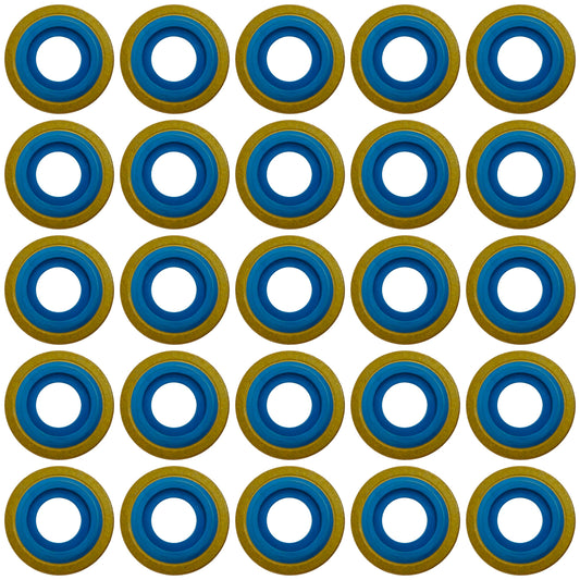 ResOne Premium Blue Viton Oxygen Yoke Washer Seals, 25‑Pack – Smooth‑Edge CGA‑870 Regulator Washers for Oxygen Tank Connections