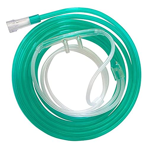 High Flow Plus Nesal Cannula with 7 Foot Green Oxgn Supply Tubing