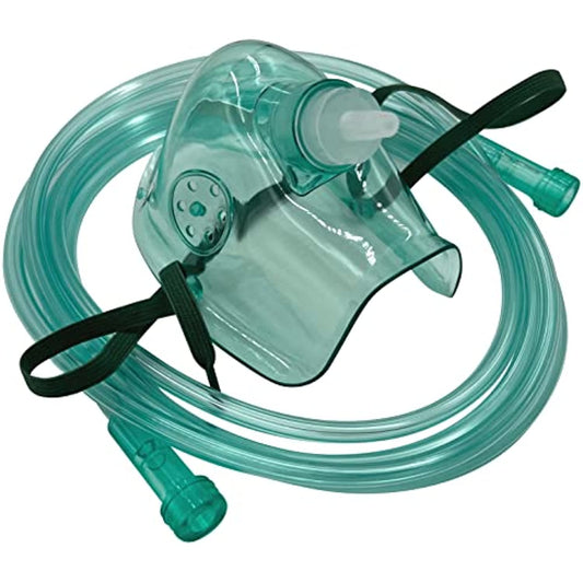 1pk Adult Oxygen Mask w/6.8Ft Crush Resistant Tubing