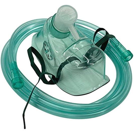 1pk Adult Oxygen Mask w/Swivel Adpater & 6.8Ft Crush Resistant Tubing