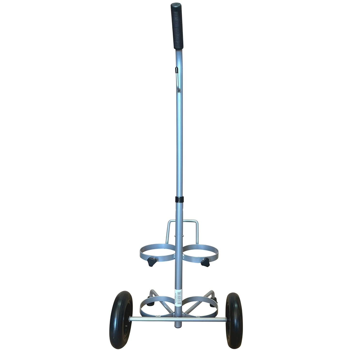 Dual D/E Oxygen Cylinder Cart w/Adjustable Handle & Durable Powder-Coated Finish