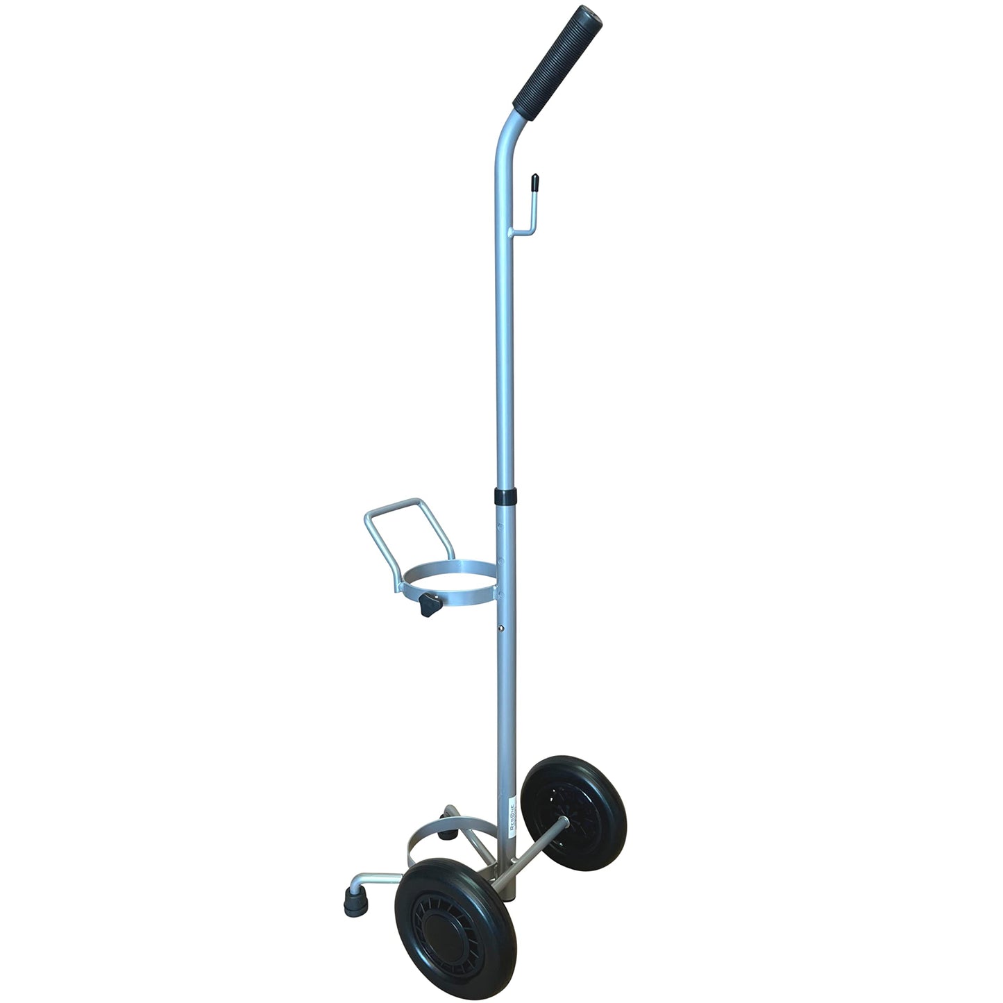 Single D/E Oxygen Cylinder Cart w/Adjustable Handle & Durable Powder-Coated Finish